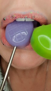 ASMR Satisfying Eating Jelly Fruits 🍍 🍏 #asmr #jelly #satisfyinglips | Satisfying Lips