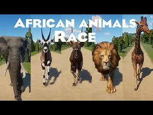 African Animals Speed Race in Planet Zoo included African Elephant, Okapi, African Lion & etc