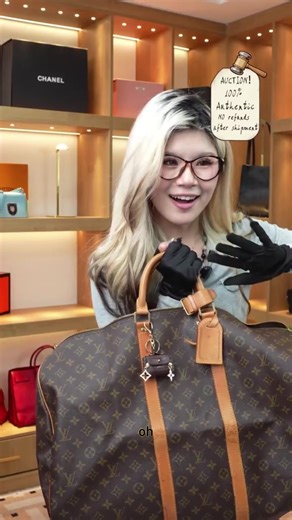 Pre-owned Louis Vuitton Coated Canvas Clutches & Wristlets Keepall 55 Monogram Canvas Duffle Bag Brown with Leather Trim Travel Bag GH608