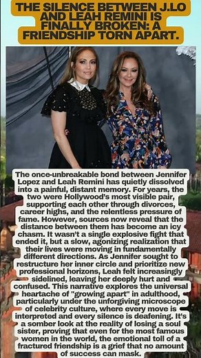 J.Lo & Leah Remini: The End of a Friendship! ߒ #jlo
