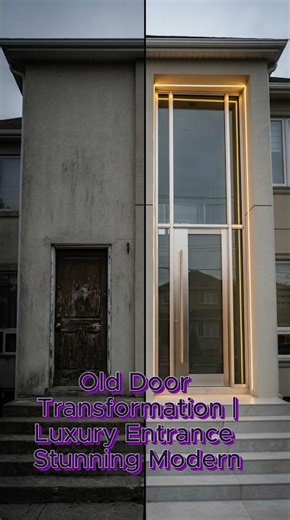 Old Door vs Luxury Entrance Transformation | Stunning Modern Upgrade Split View
