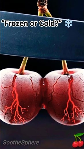 Frozen Cherry Glow 🍒❄️ | Calm ASMR Slice#asmr #frozenfruit #calm #oddlysatisfying #aiasmr #shorts