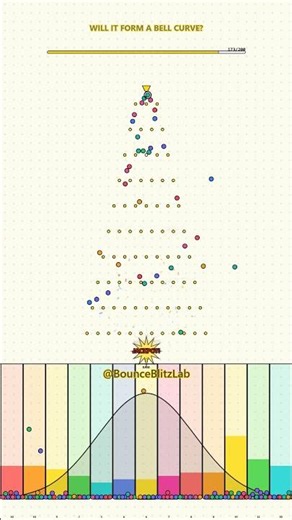 200 Balls Drop Through Pegs — Will They Form a Bell Curve? 🎯 #games #oddlysatisfying #gaming