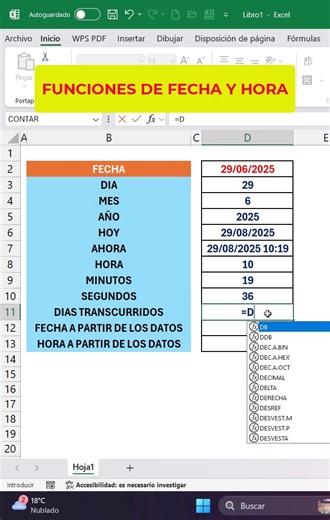 1.5K views | ⏰ Domina las Funciones de Fecha y Hora en Excel #Excel #Funciones #Fecha #Hora #AprendeExcel #Productividad #AtajosExcel | Etecnology | Facebook