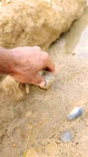 Discovering a special stone by the river