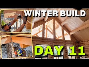 Day 11 | Extreme Log Cabin Winter Build | Ice & Water Shield/Window Install