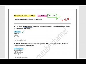 Environmental Studies Module 1 Explained | BCS508 | VTU 5th Semester | MCQs &Concepts #vtu #bcs508
