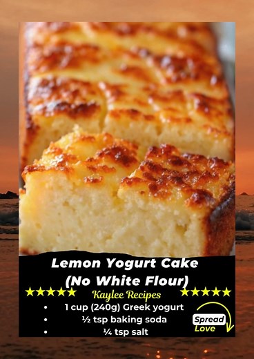 This Lemon Yogurt Cake (No White Flour) is zesty, moist, and naturally wholesome made without white flour for a healthier twist on a classic favorite! 🍋🍰✨ Perfect for a light dessert or an afternoon treat. Ingredients 1 cup (240g) Greek yogurt 2 large lemons (zested and juiced) ¾ cup (150g) honey or maple syrup ...... Full Recipe in Coʍmеոτ 💬 | Kaylee Recipes