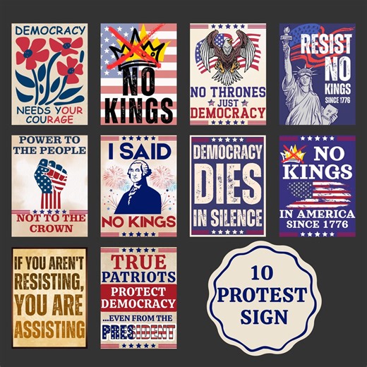 Protect Democracy Sign, No Kings in America Anti-trump Poster ,freedom Lovers Gift, Political Activist Rally Protest Sign, 10 Anti MAGA Sign - Etsy