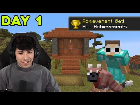 George Completes Every Minecraft Advancement (Day 1)