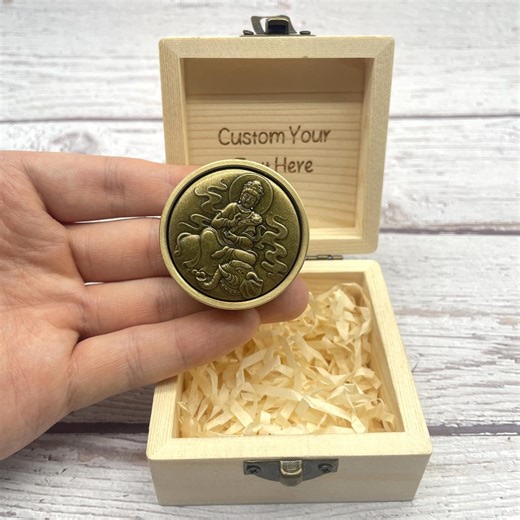 Solid Brass Prayer Wheel, Buddhist Mantra Spinner, 12 Zodiac Amulet, Heavy Feng Shui Charm, Meditation Tool, Unique Spiritual Gift - Etsy
