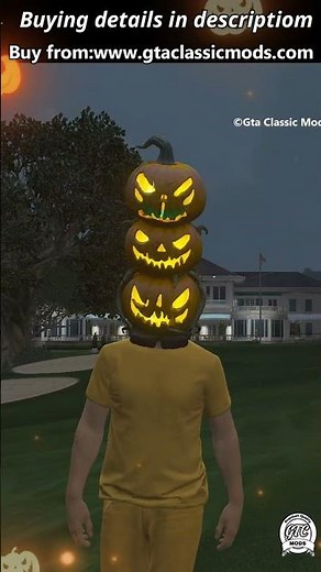 🎃Halloween Mods for FiveM 👻💀| 3 Heads stacked Pumpkin Mask for Fivem