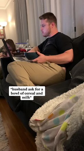 Prank too far? 😂 #husband #wife #spouse #prank #breastmilkprank #marriage #momlife #momtiktok #breastfeeding #mama #cereal #latenightsnack #lovehim