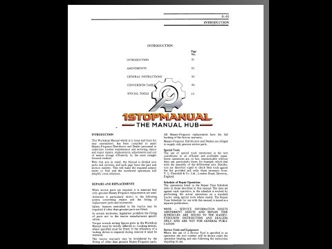 MASSEY FERGUSON MF135 AND MF148 TRACTOR WORKSHOP SERVICE REPAIR MANUAL