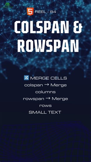HTML COLSPAN & ROWSPAN #music #shorts