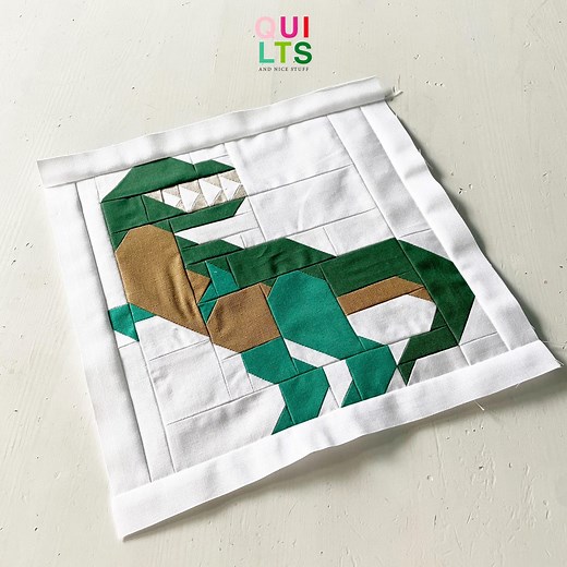 PDF Quilt Block Pattern – Tyrannosaurus Rex – Dinosaur Quilt - Etsy