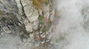Misty Mountain Aerial View in Autumn | Free Stock Video Footage