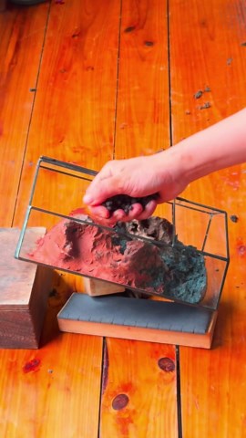 NCYP Glass Terrarium with Front Opening Door for Small Plants - Closed Geometric Container Planter, Indoor Tabletop Wall Corner Landscape Decor, Black, 5" x 5" x 9.8" (Terrarium Only)