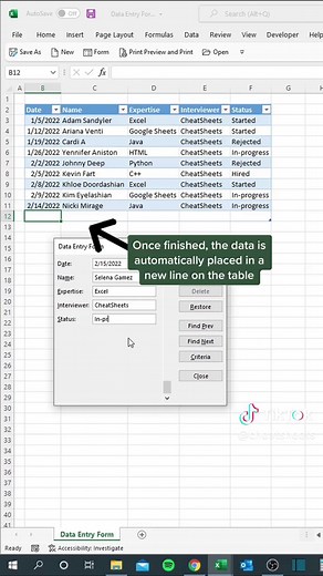 Data Entry Clerks: this tip was made for you! #excel #tutorial | data entry form in excel