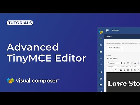 Advanced TinyMCE editor in Visual Composer