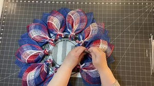 1M views · 12K reactions | You can watch the original video on how to make the basics of this wreath here: https://youtu.be/uPp_eS5TdKE On this wreath I used 10” poly burlap in blue, red, white, and a plaid I had on hand. | Julie's Wreath Boutique | Facebook