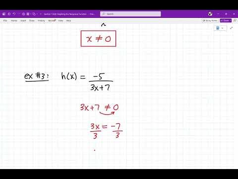 Section 7.3: Graphing Reciprocal Functions