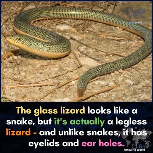 Glass Lizard vs Snake 😳 Spot the Difference!