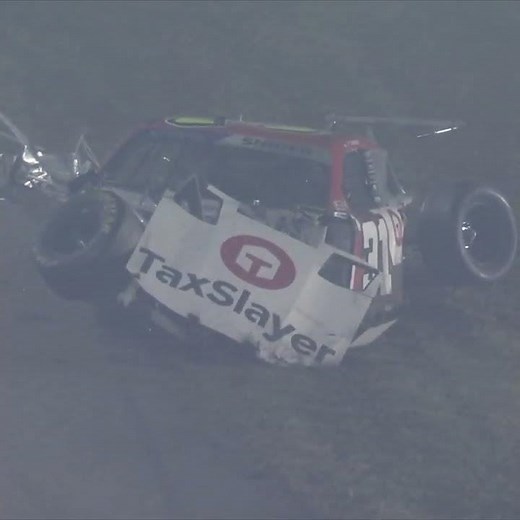 Hill wins as Snider walks away from dramatic crash | #shorts | NASCAR