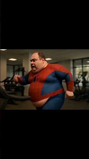 Fat Spider-Man Fails Hard on Treadmill! #ai生成 #aiアニメ