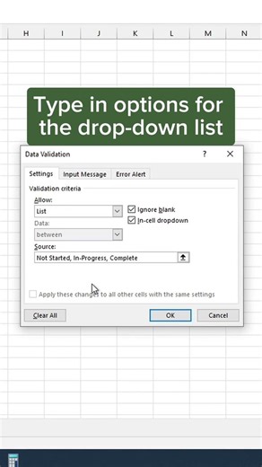 Drop down options in excel #excel #exceltips #tech #new #trending
