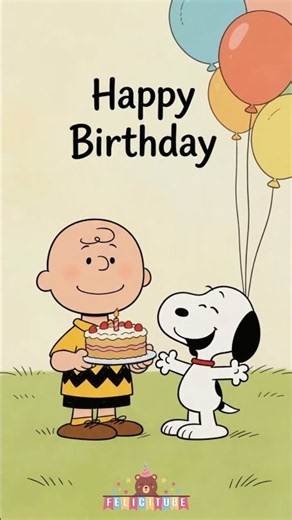 🐶Charlie Brown and Snoopy send you a beautiful birthday message🎂🎈