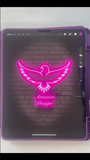 How to make neon text effect with procreate