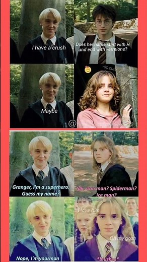 Title:Draco’s Secret Crush on Hermione 💚✨ | Cute Hogwarts Moment 😂🔥 #harrypotter