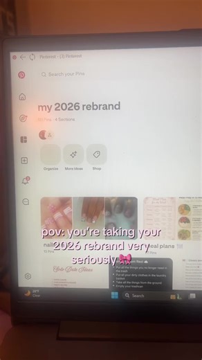 i just had to make my 2026 rebrand pinterest board, I really wanna make more improvements 🗓️🤍 #pinterest #2026rebrand #2026 #relateable #rebranding