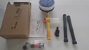 Car Wash Brush Kit with Long Handle Automatic 360 Degree Rotating Brush