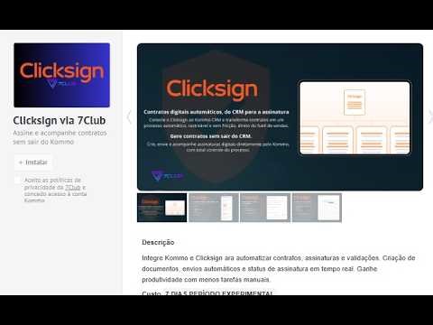 Clicksign via 7Club Kommo CRM
