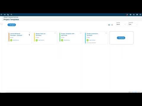 Managing Project Templates & Creating a New Project from a Template