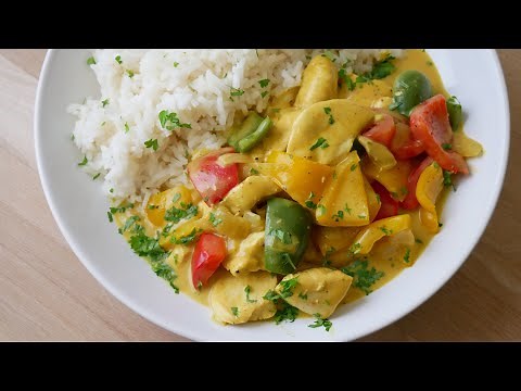 Chicken Strips with Creamy Curry Sauce & Paprika (Recipe) || [ENG SUBS]