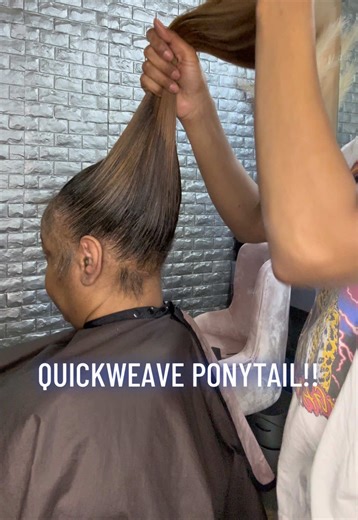 Quick Weave Ponytail: Soft Curls & Silk Press