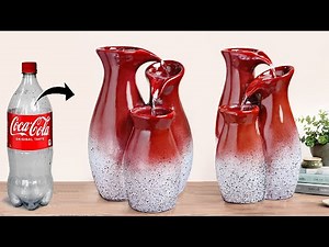 Plastic bottle Waterfall making // Home decor Cement Waterfall making
