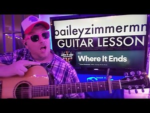 How To Play Where It Ends - Bailey Zimmerman Guitar Tutorial (Beginner Lesson!)
