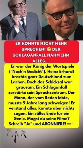 HEINZ ERHARDT TOT! 😭 Das stumme Leiden...
