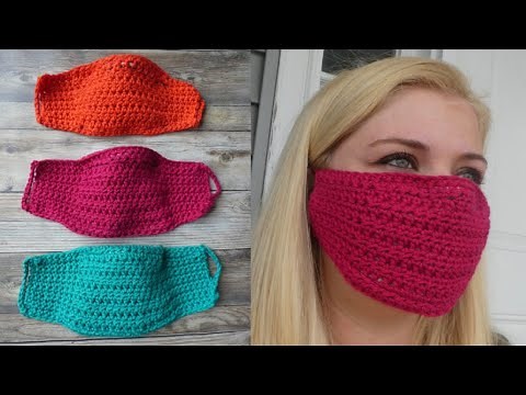 Crochet face mask with filter insert
