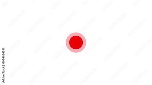 Flashing Red Location Pin. Red Circle Pulsating R Localization Symbol Animation