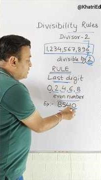 Divisibility Rule for 2 | Math Shortcut Trick #Shorts ‪@khatrieducare‬