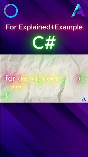 For in C# explained with Simple Example
