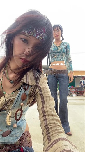 Bohemian Style Outfits at Outdoor Market