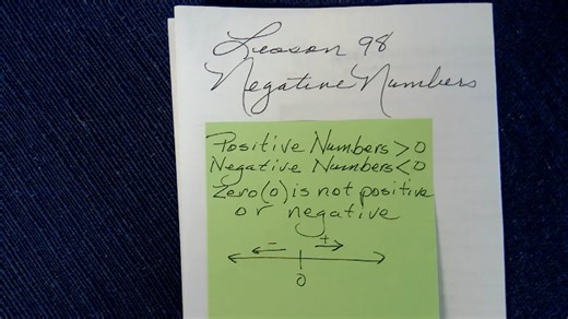 Saxon 6/5 Lesson 98 Negative Numbers