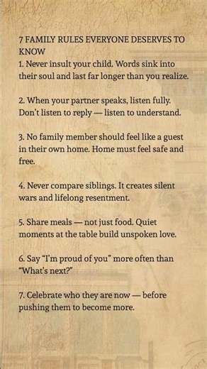 7 Family Rules Everyone Should Know ❤️🏡 #FamilyFirst #LifeLessons #Parenting