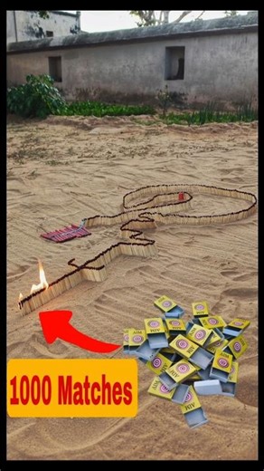 1000 Matches Chain Reaction!🔥😱 #shorts #viral #pathake #fireworks #diwali #fireworks #youtubeshorts